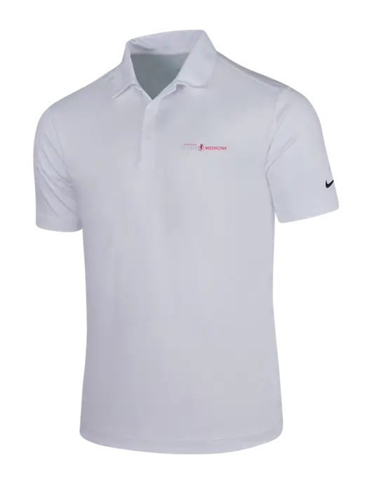 NIKE White Dri-Fit Vertical Mesh Polo w/Espanola Logo
