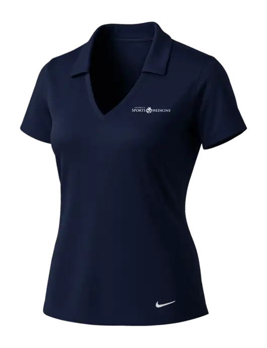 NIKE Dark Navy Womens Dri-Fit Vertical Mesh Polo w/Espanola Logo