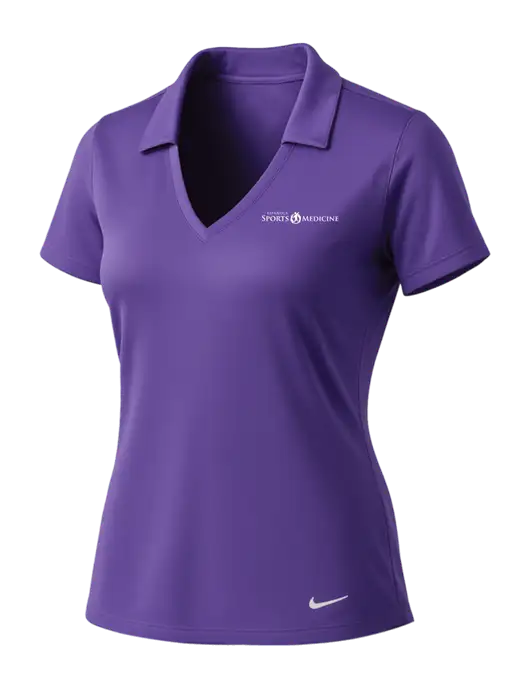 NIKE Purple Womens Dri-Fit Vertical Mesh Polo w/Espanola Logo