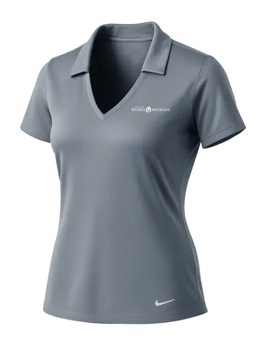 NIKE Medium Grey Womens Dri-Fit Vertical Mesh Polo w/Espanola Logo