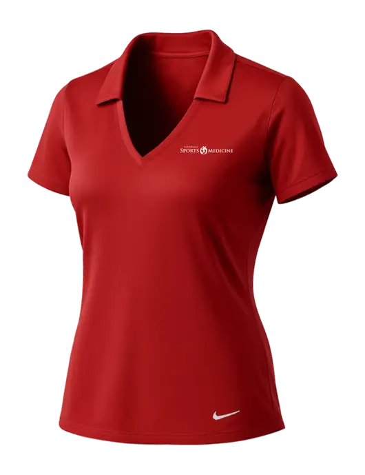 NIKE Red Womens Dri-Fit Vertical Mesh Polo w/Espanola Logo