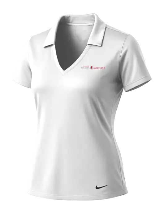 NIKE White Womens Dri-Fit Vertical Mesh Polo w/Espanola Logo
