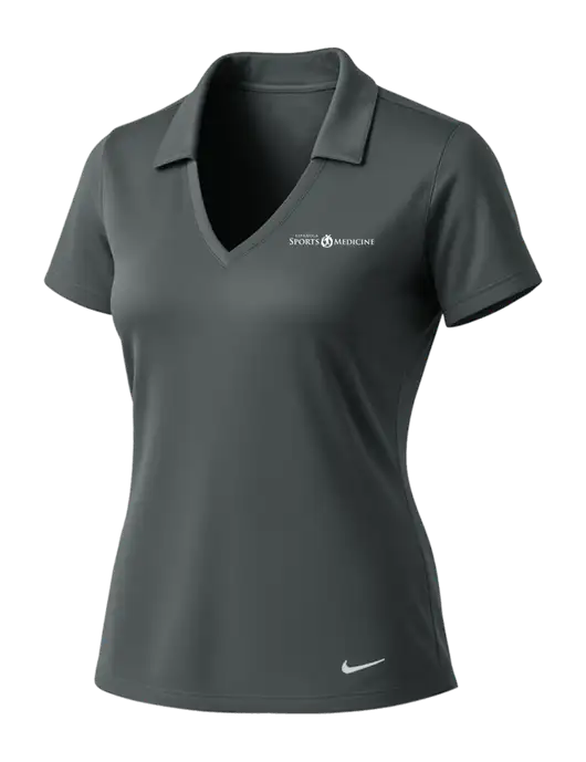 NIKE Dark Grey Womens Dri-Fit Vertical Mesh Polo w/Espanola Logo