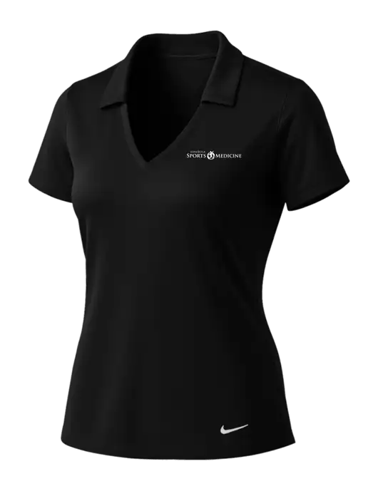 NIKE Black Womens Dri-Fit Vertical Mesh Polo w/Espanola Logo