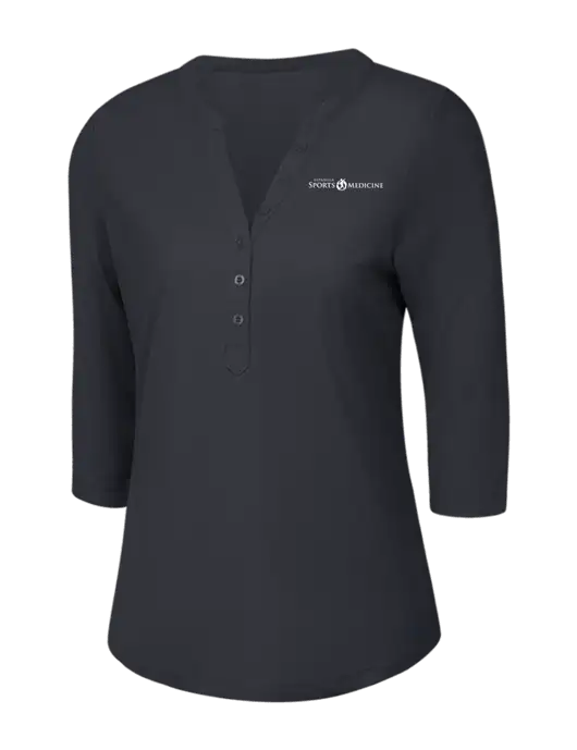OGIO Charcoal Grey Jewel Henley w/Espanola Logo