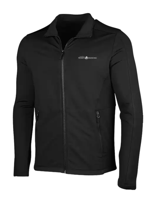 Deep Black Grid Fleece Jacket w/Espanola Logo