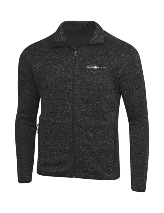 Black Heather Sweater Fleece Jacket w/Espanola Logo