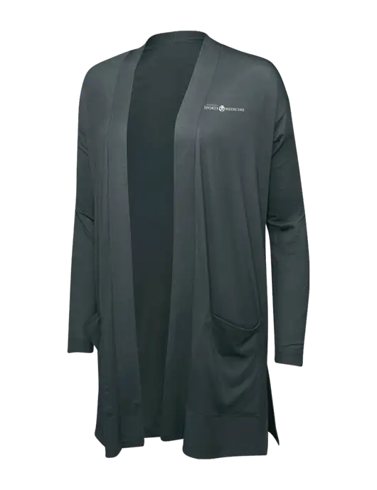 Smoke Grey Womens Concept Long Pocket Cardigan w/Espanola Logo