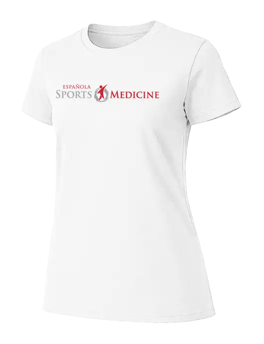 Womens Ring Spun White 4.5 oz T-Shirt w/Espanola Logo
