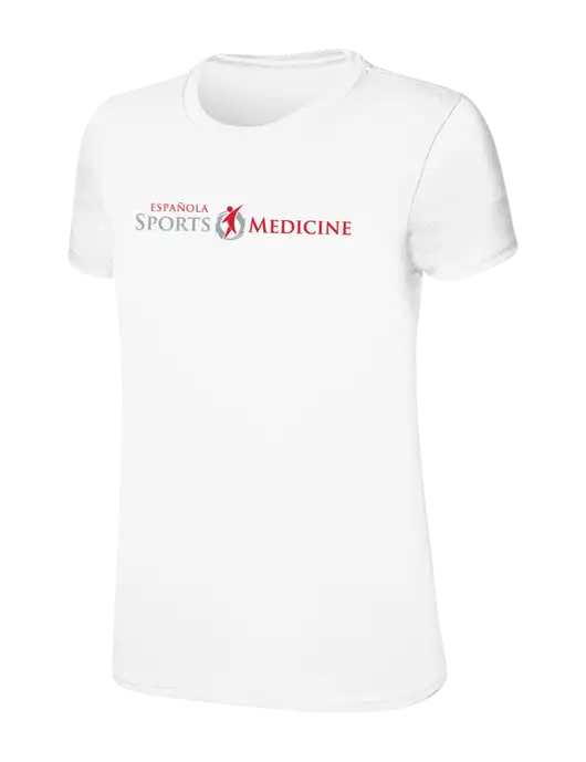 Womens Ring Spun White 4.5 oz T-Shirt w/Espanola Logo
