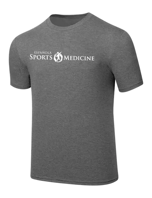 Simply Soft Heathered Medium Grey 4.5oz  Poly/Combed Ring Spun Cotton T-Shirt w/Espanola Logo
