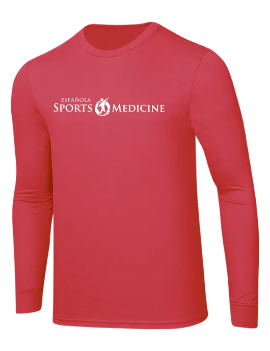 Simply Soft Long Sleeve Red Frost 4.5 oz, Poly/Combed Ring Spun Cotton T-Shirt w/Espanola Logo