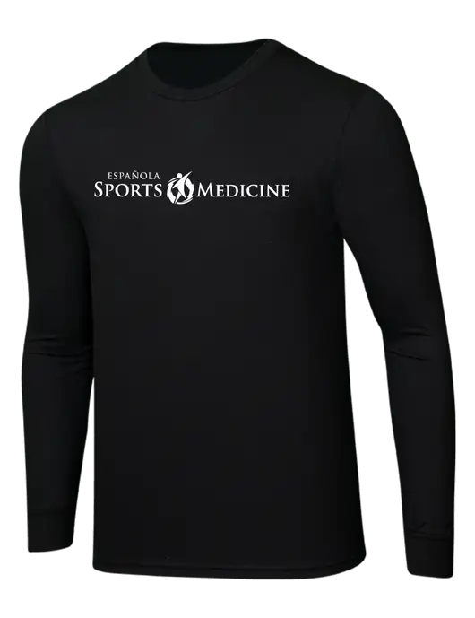 Simply Soft Long Sleeve Black 4.5 oz, Poly/Combed Ring Spun Cotton T-Shirt w/Espanola Logo
