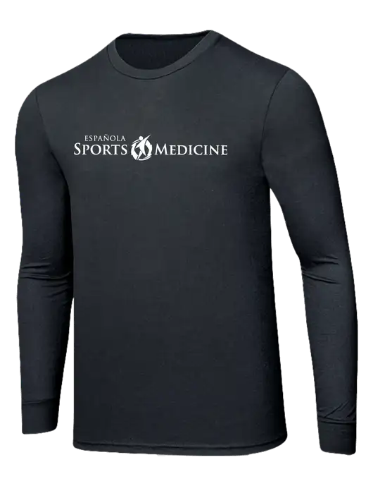 Simply Soft Long Sleeve Black Frost 4.5 oz, Poly/Combed Ring Spun Cotton T-Shirt w/Espanola Logo