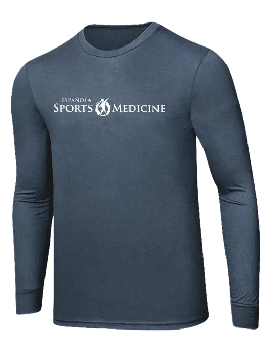 Simply Soft Long Sleeve Navy Frost 4.5 oz, Poly/Combed Ring Spun Cotton T-Shirt w/Espanola Logo