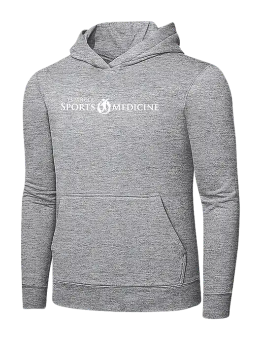 Light Grey Heather 7.8 oz Ring Spun Hooded Sweatshirt w/Espanola Logo