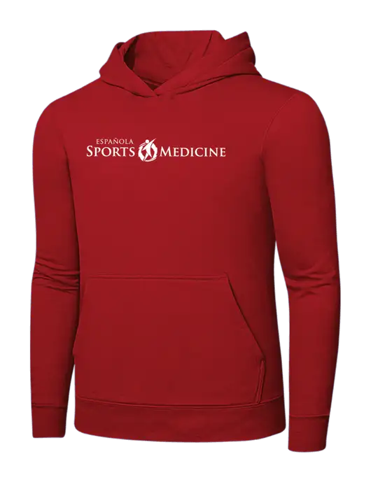 Bright Red 8.5 oz Ring Spun Hooded Sweatshirt w/Espanola Logo