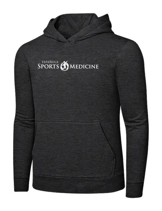 Dark Heather Grey 7.8 oz Ring Spun Hooded Sweatshirt w/Espanola Logo