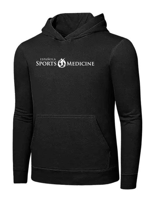 Jet Black 7.8 oz Ring Spun Hooded Sweatshirt w/Espanola Logo
