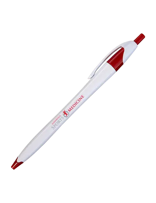 Novella White/Red Classic Pen - Blue Ink w/Espanola Logo