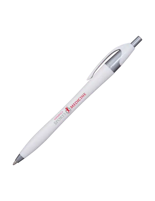 Novella White/Silver Shimmer Pen - Blue Ink w/Espanola Logo