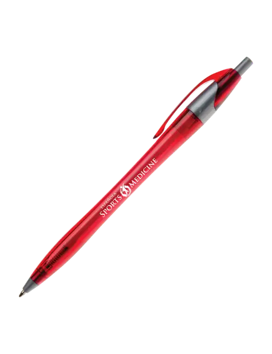 Novella Translucent Red/Silver Jewel Pen - Blue Ink w/Espanola Logo