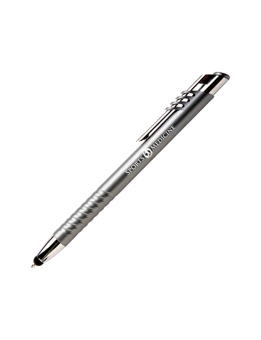 Schirhart Grey Stylus Pen - Blue Ink w/Espanola Logo