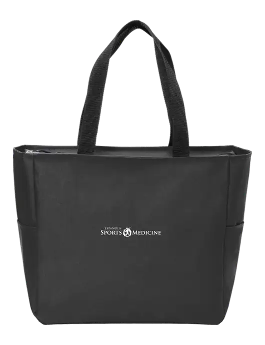 Everyday Black Zip Tote  w/Espanola Logo