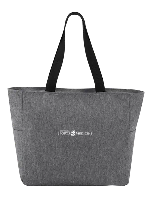 Everyday Heather Grey Zip Tote  w/Espanola Logo