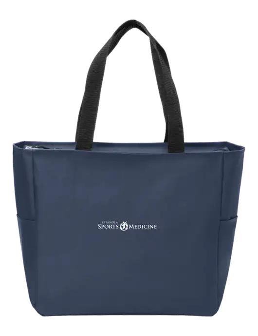 Everyday Navy Zip Tote  w/Espanola Logo