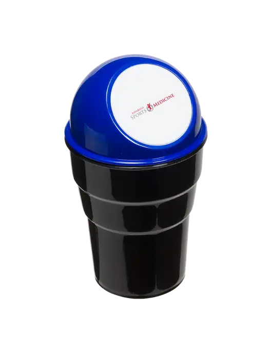 Blue Car Cup Holder Trash Can w/Espanola Logo