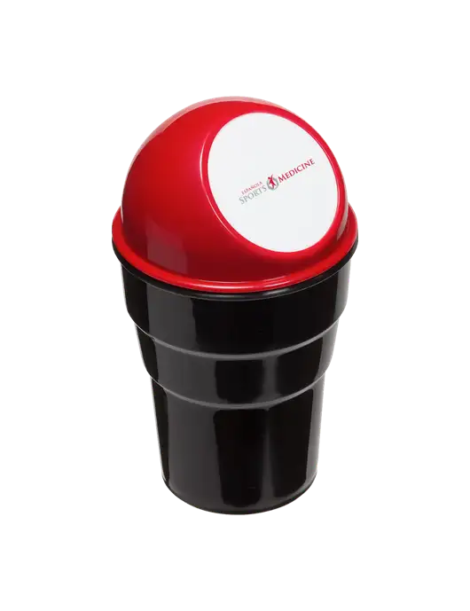 Red Car Cup Holder Trash Can w/Espanola Logo