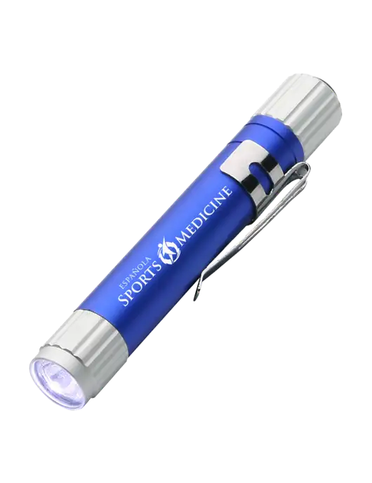 Blue Aluminum LED Penlight w/Espanola Logo