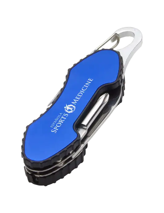 Blue 6 in 1 Tool with Carabiner w/Espanola Logo