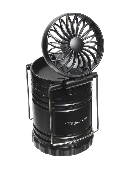 Black Retro Lantern with Fan w/Espanola Logo