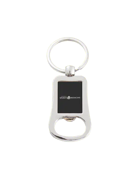 Silver & Black Bottle Opener Keychain w/Espanola Logo