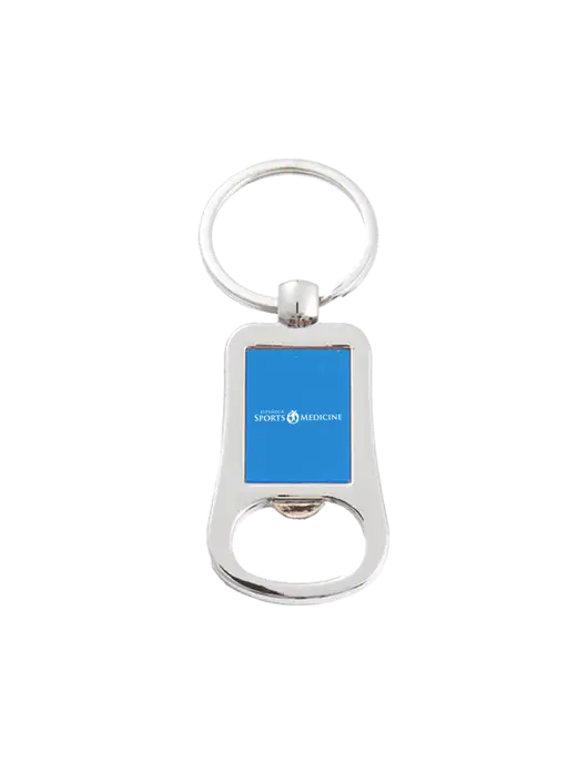 Silver & Blue Bottle Opener Keychain w/Espanola Logo