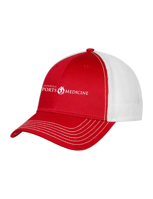 Red/White Mesh Trucker Cap Snap Back w/Espanola Logo