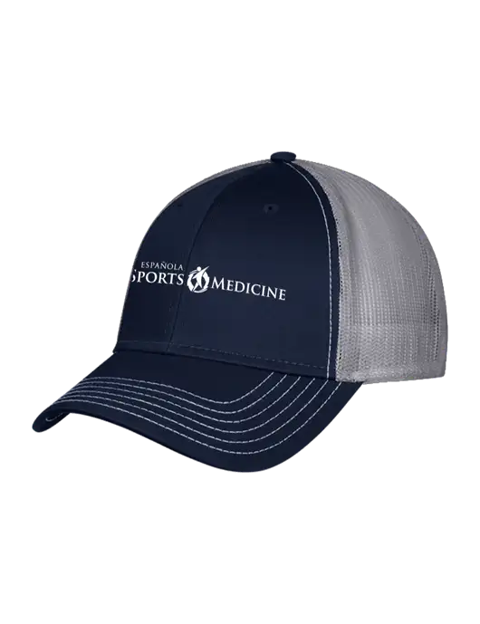 Navy/Grey Mesh Trucker Cap Snap Back w/Espanola Logo