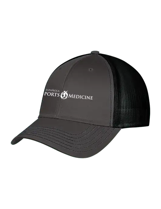 Charcoal & Black Mesh Trucker Cap Snap Back w/Espanola Logo