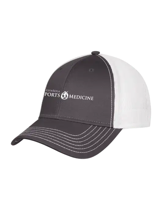 Dark Grey/White Mesh Trucker Cap Snap Back w/Espanola Logo