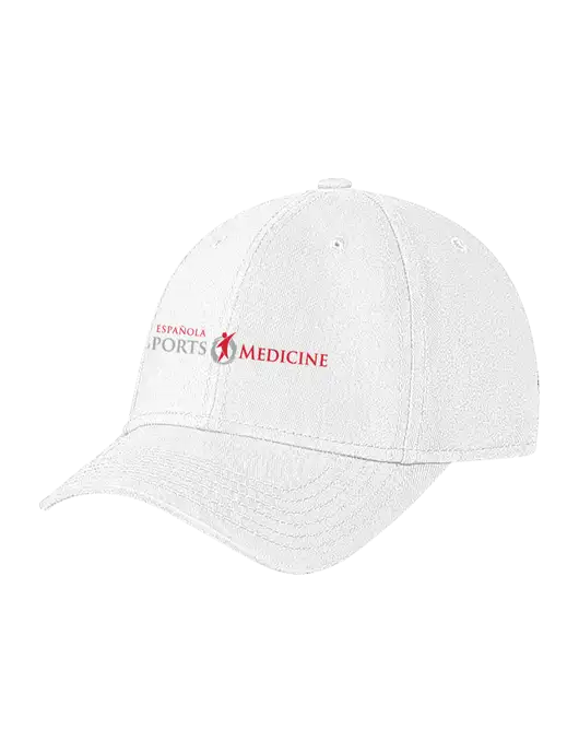 White Structured Soft Snap Closure Hook & Loop Cap w/Espanola Logo