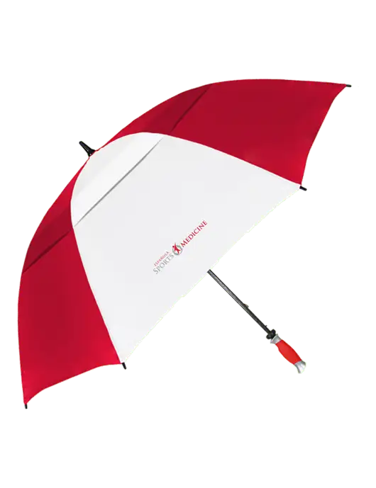 Red/White Vented Typhoon Tamer Golf Umbrella w/Espanola Logo