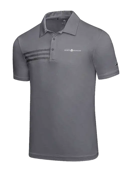 Adidas Medium Grey 3 Stripes Chest Polo w/Espanola Logo