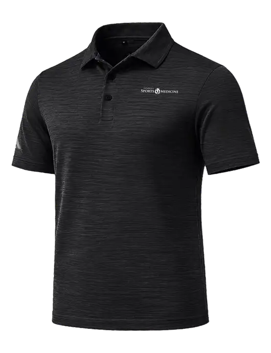 Adidas Black Textured Stripe Polo w/Espanola Logo