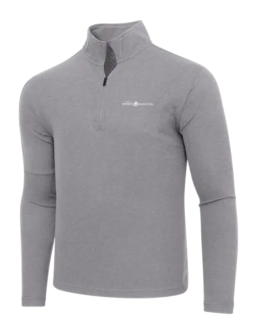Adidas Medium Grey Melange 3 Stripes Quarter Zip Sweater w/Espanola Logo