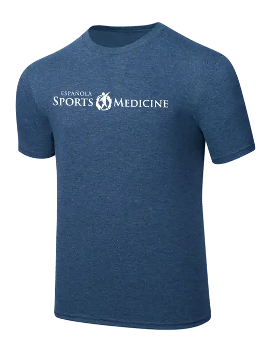 Simply Soft Heathered Navy 4.5oz  Poly/Combed Ring Spun Cotton T-Shirt w/Espanola Logo