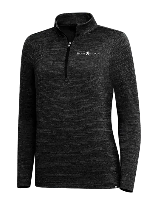 TravisMathew Black Womens Crestview 1/4 Zip w/Espanola Logo