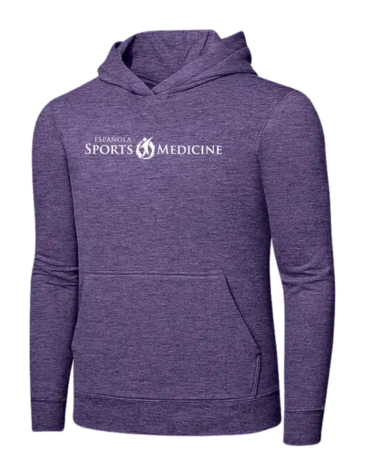 Heather Purple 7.8. oz Ring Spun Hooded Sweatshirt w/Espanola Logo