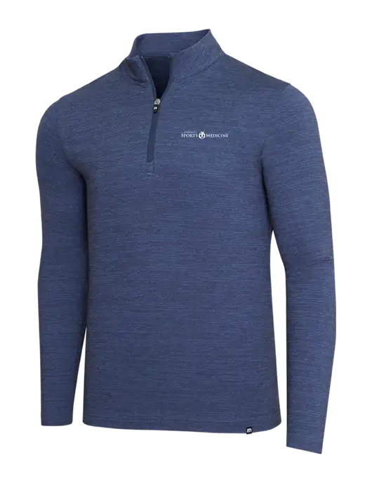 TravisMathew Navy Heather Crestview 1/4 Zip w/Espanola Logo
